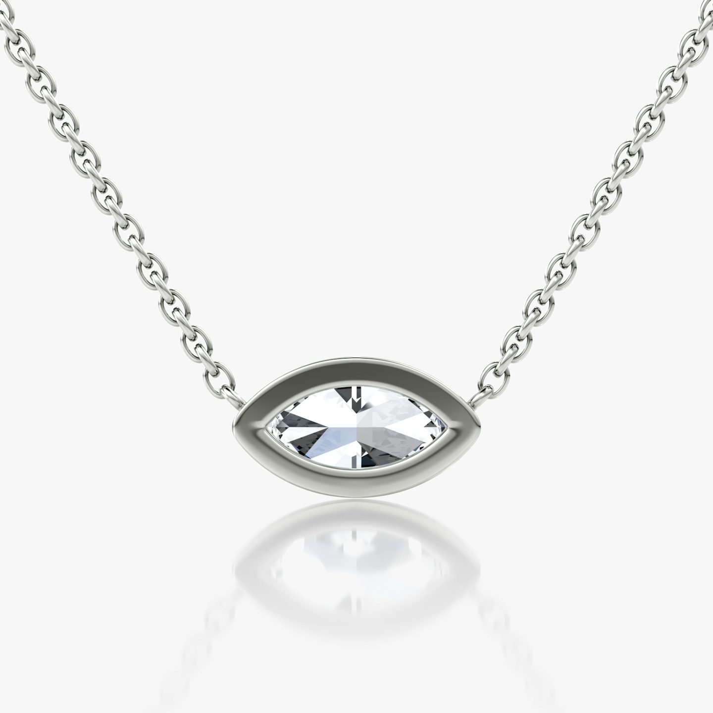 Collar Bezel Solitario | Marquise | 14k | Oro blanco | caratWeight: 0.50ct