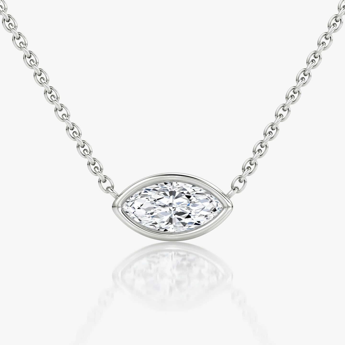 Collar Bezel Solitario | Marquise | 14k | Oro blanco | caratWeight: 0.50ct