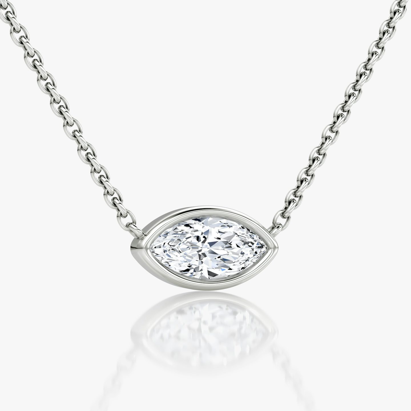Collar Bezel Solitario | Marquise | 14k | Oro blanco | caratWeight: 0.50ct