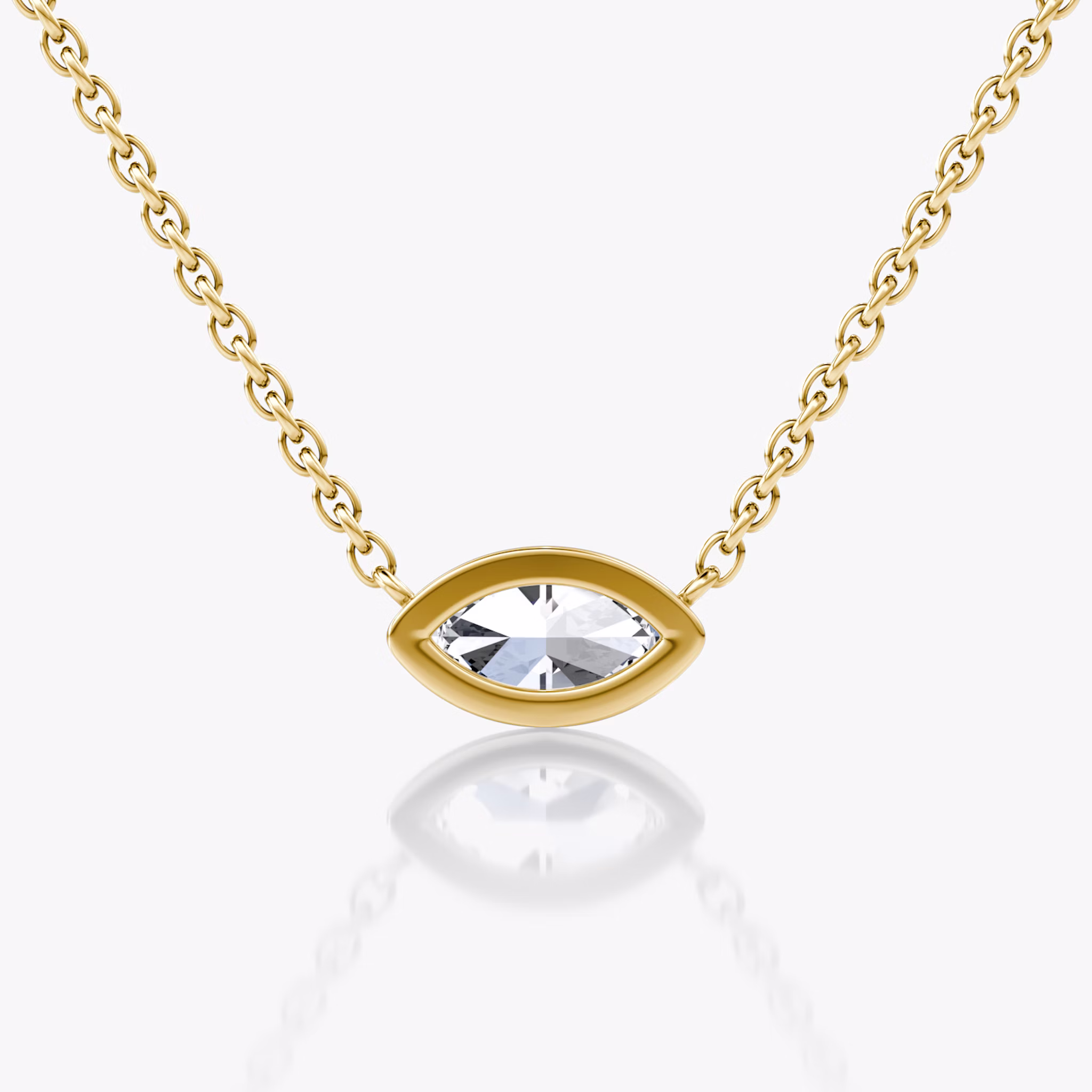 Bezel Solitaire Necklace | Marquise | 14k | Yellow Gold | caratWeight: 0.25ct