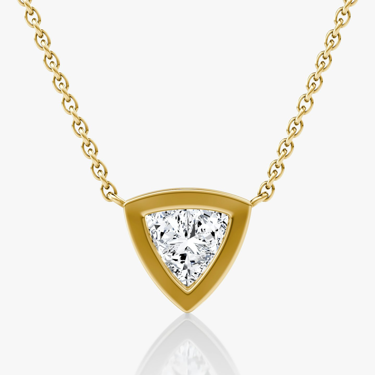 Bezel Solitaire Necklace | Trillion | 14k | Yellow Gold | caratWeight: other