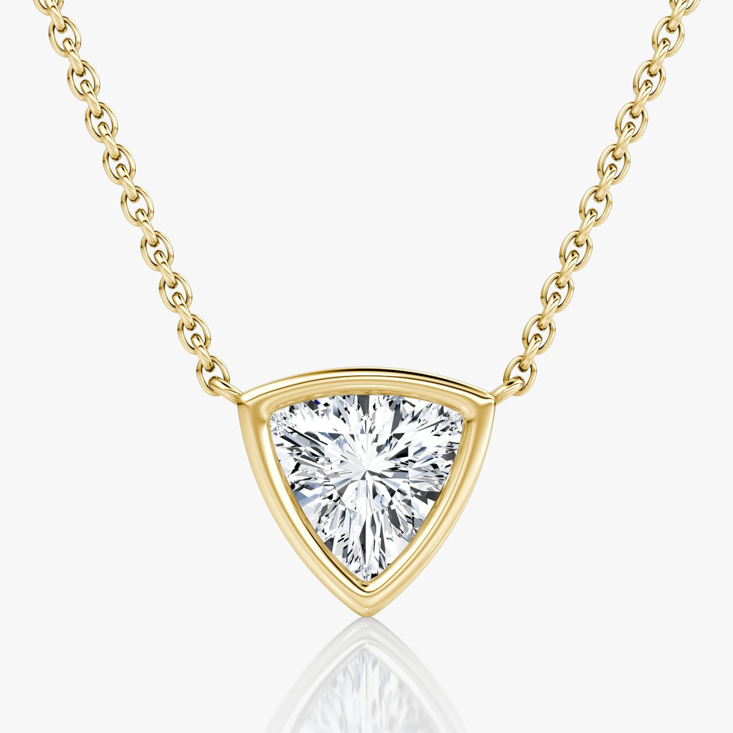 Bezel Solitaire Necklace | Trillion | 14k | Yellow Gold | caratWeight: other