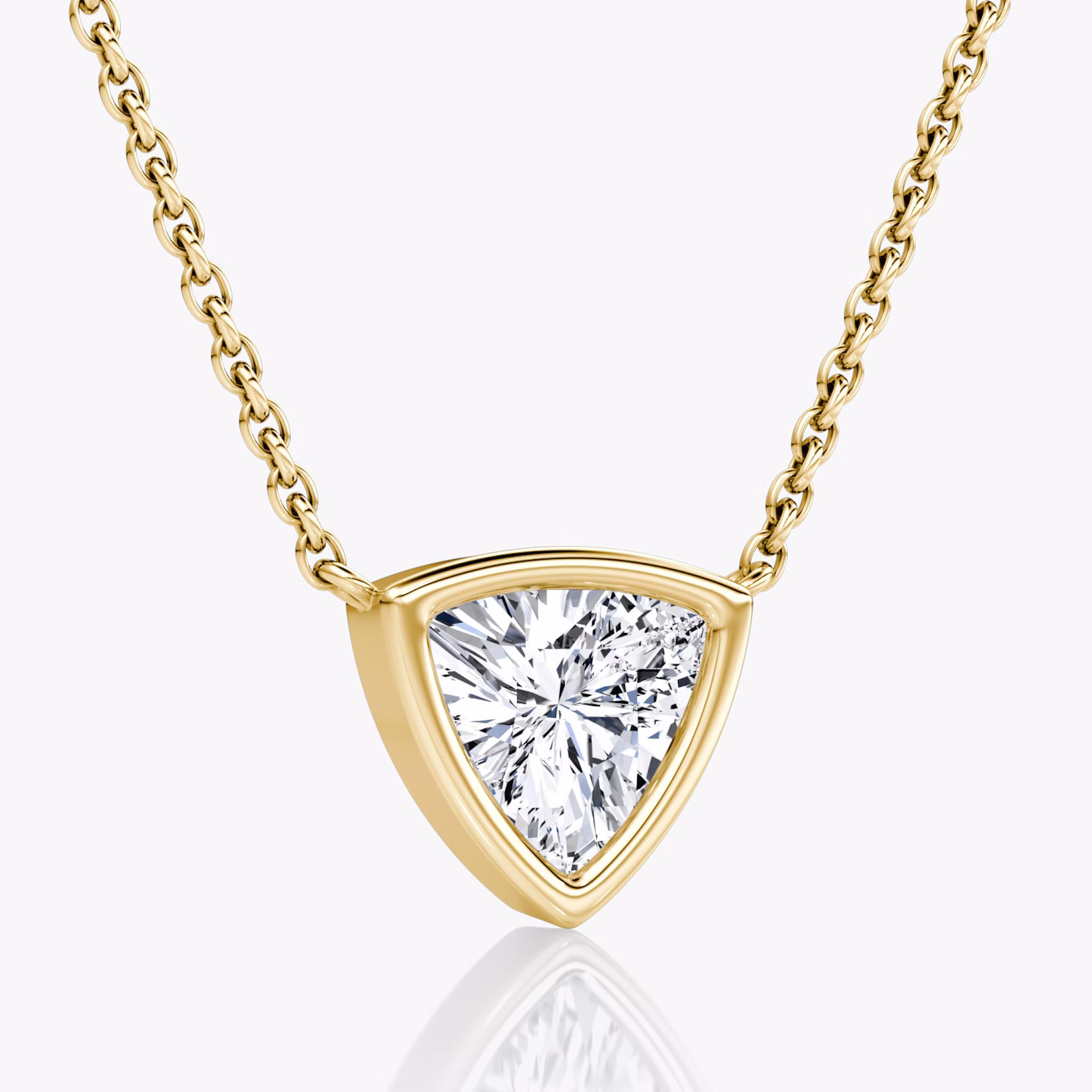 Collar Bezel Solitario | Trillón | 14k | Oro amarillo | caratWeight: 1.0ct