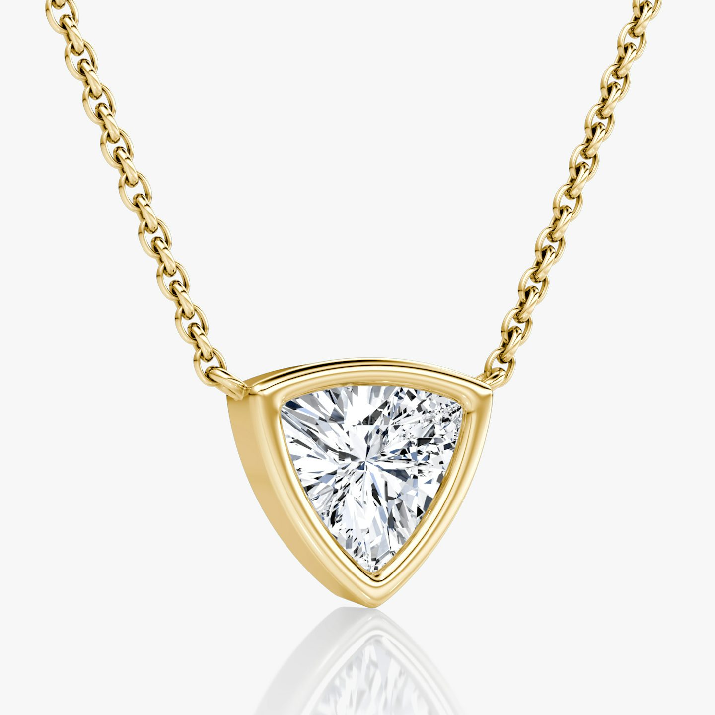 Bezel Solitaire Necklace | Trillion | 14k | Yellow Gold | caratWeight: other