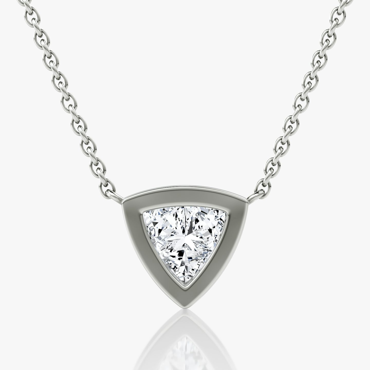 Collar Bezel Solitario | Trillón | 14k | Oro blanco | caratWeight: 1.0ct
