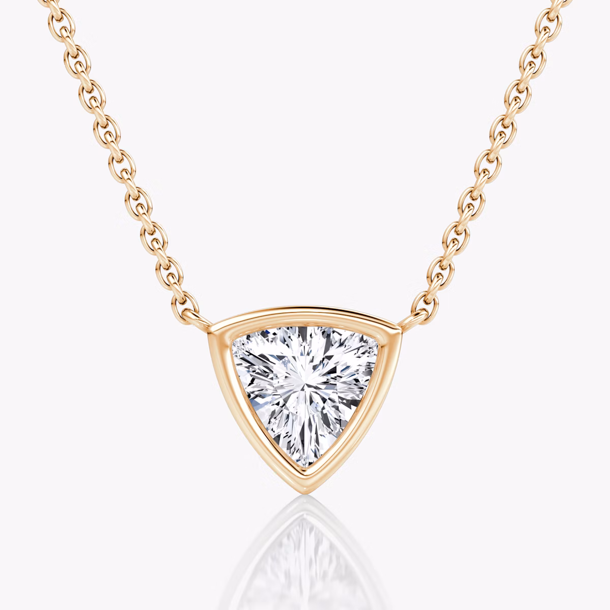 Bezel Solitär Halskette | Trillant | 14k | Roségold | caratWeight: 0.75ct