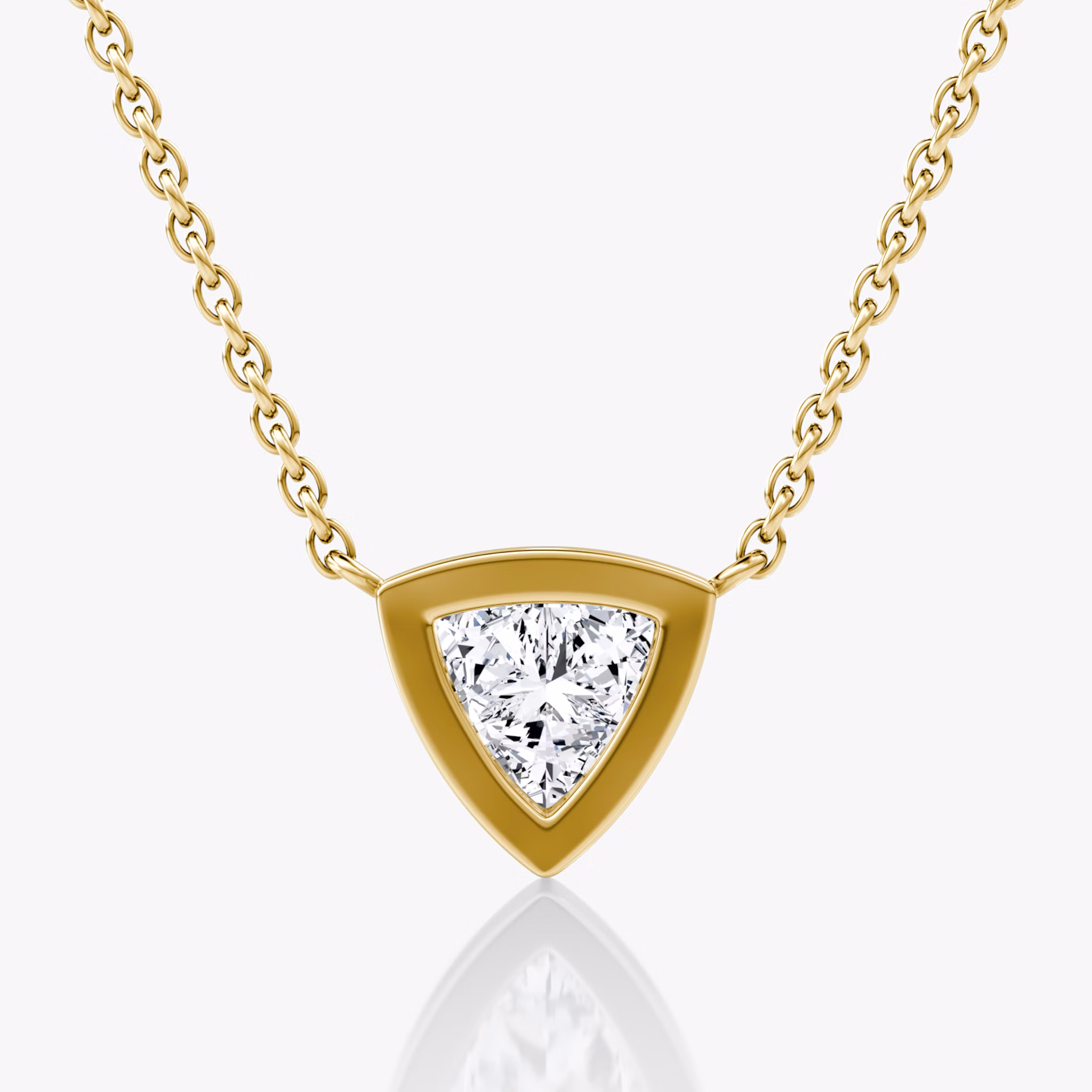 Bezel Solitaire Necklace | Trillion | 14k | Yellow Gold | caratWeight: 0.75ct