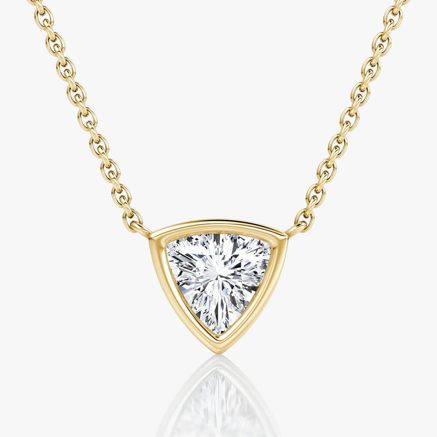 Bezel Solitaire Necklace | Trillion | 14k | Yellow Gold | caratWeight: 0.75ct