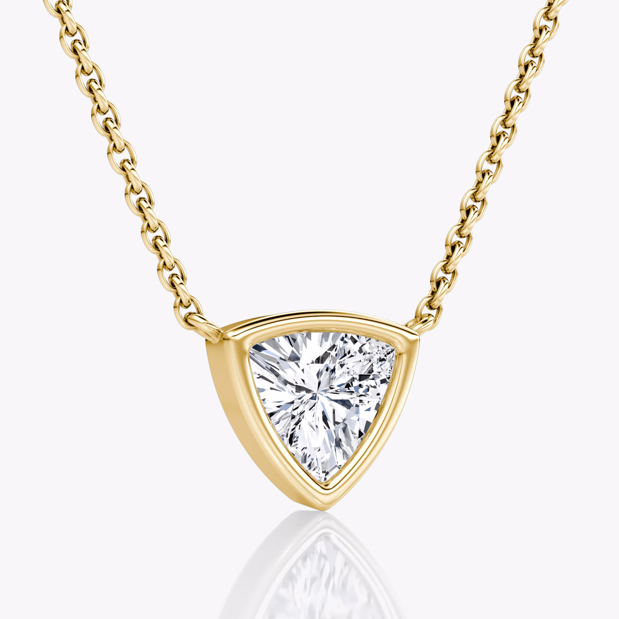 Bezel Solitaire Necklace | Trillion | 14k | Yellow Gold | caratWeight: 0.75ct