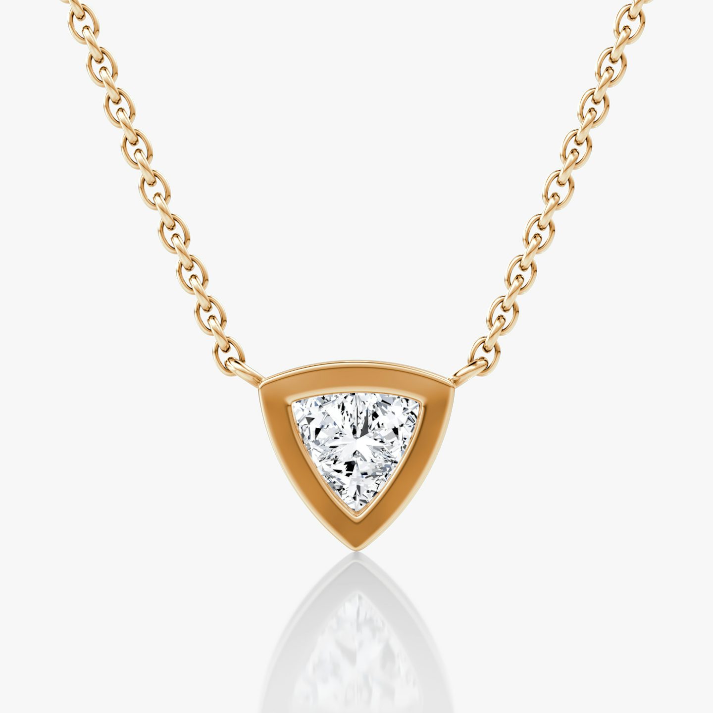 Bezel Solitär Halskette | Trillant | 14k | Roségold | caratWeight: 0.50ct