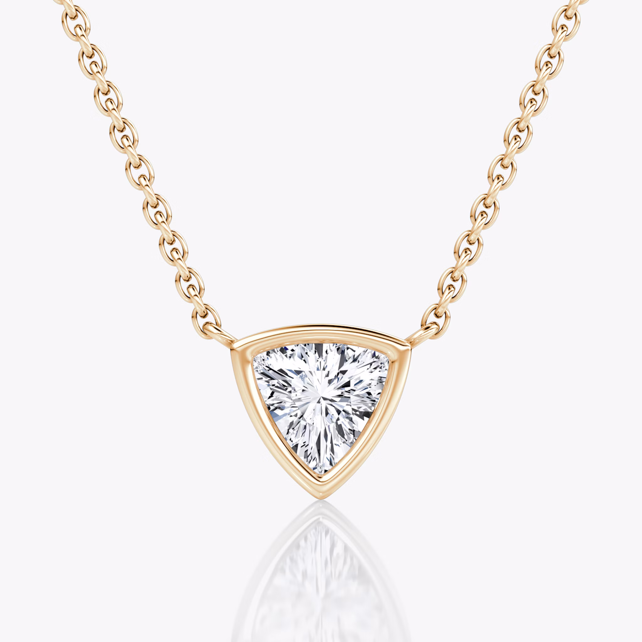 Bezel Solitaire Necklace | Trillion | 14k | Rose Gold | caratWeight: 0.50ct