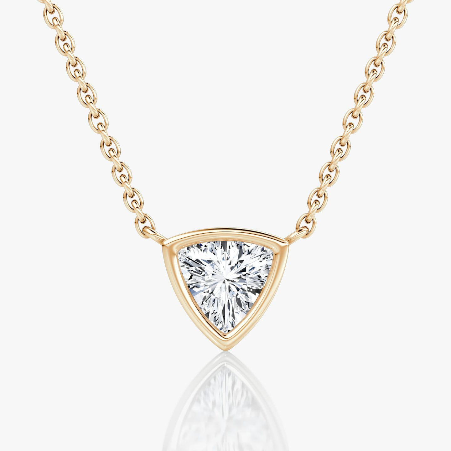 Bezel Solitär Halskette | Trillant | 14k | Roségold | caratWeight: 0.50ct