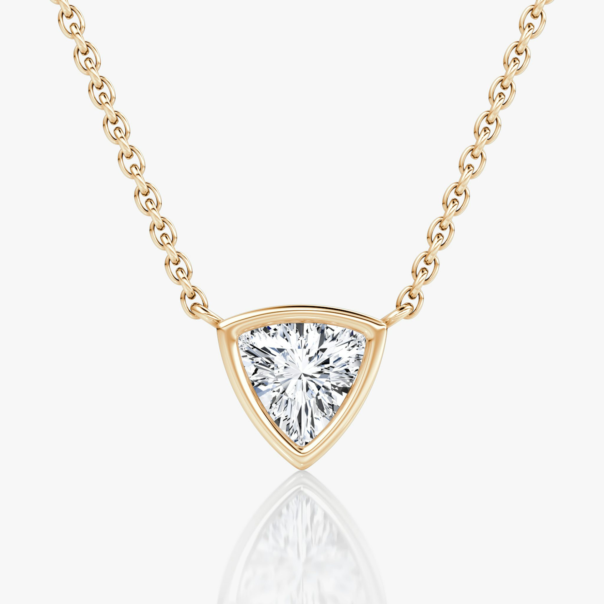 Bezel Solitaire Necklace | Trillion | 14k | Rose Gold | caratWeight: 0.50ct