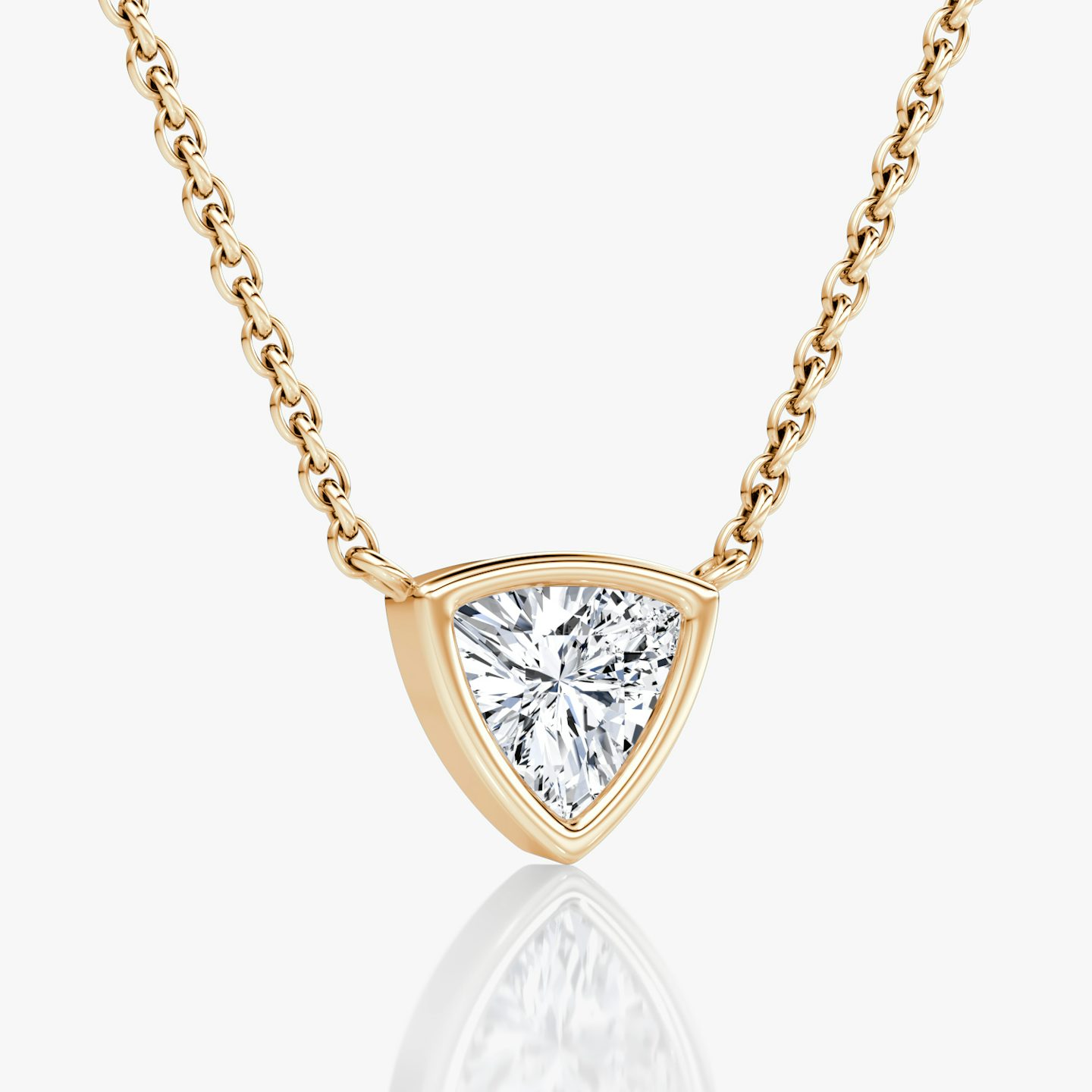 Bezel Solitär Halskette | Trillant | 14k | Roségold | caratWeight: 0.50ct