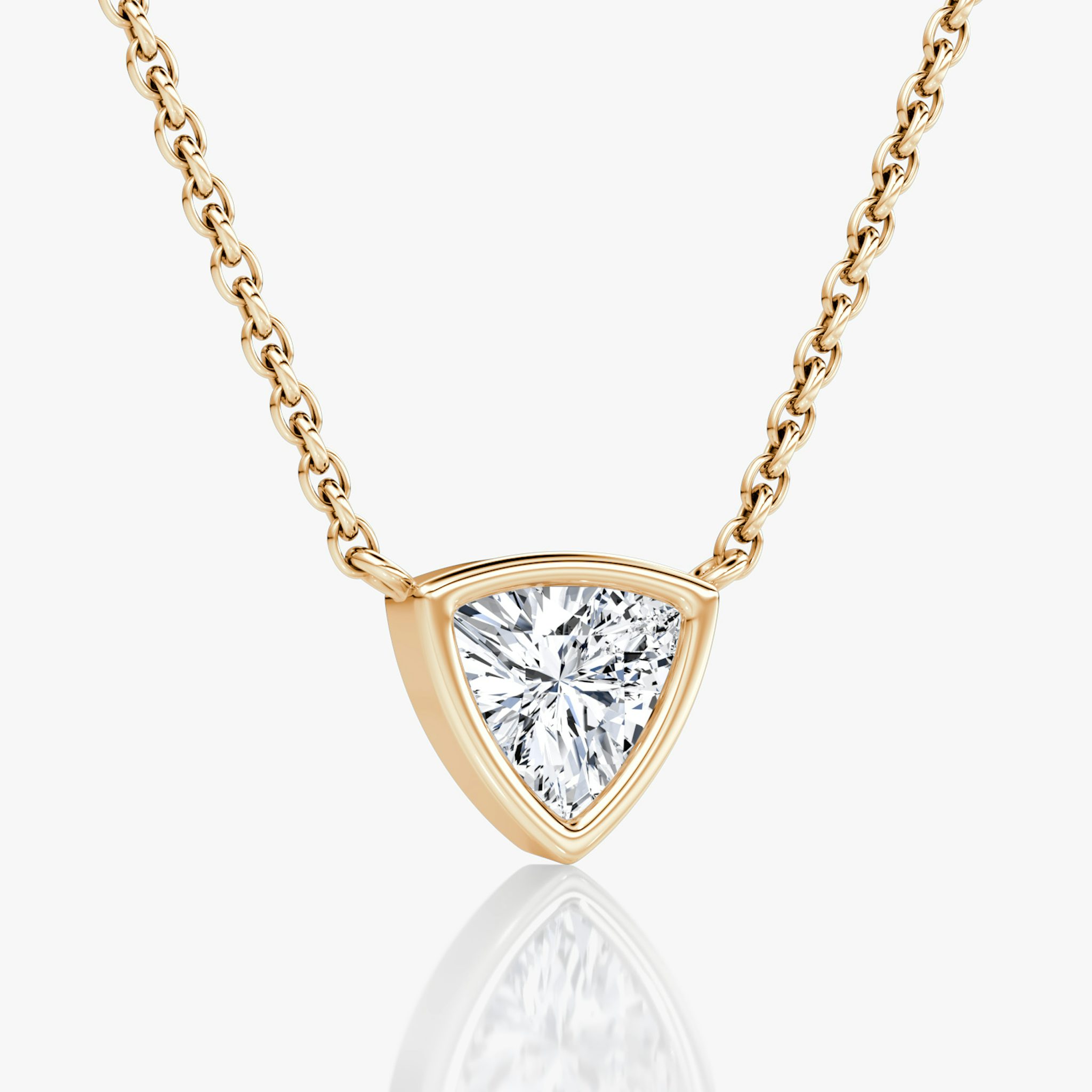 Bezel Solitaire Necklace | Trillion | 14k | Rose Gold | caratWeight: 0.50ct