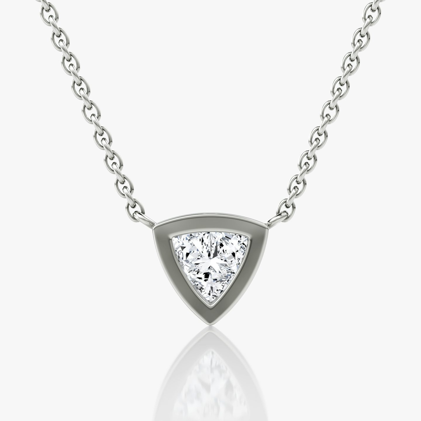 Collar Bezel Solitario | Trillón | 14k | Oro blanco | caratWeight: 0.50ct