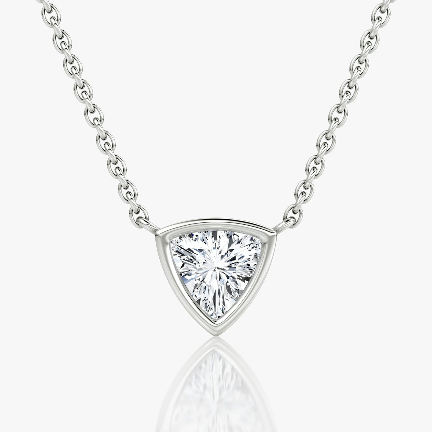 Collar Bezel Solitario | Trillón | 14k | Oro blanco | caratWeight: 0.50ct