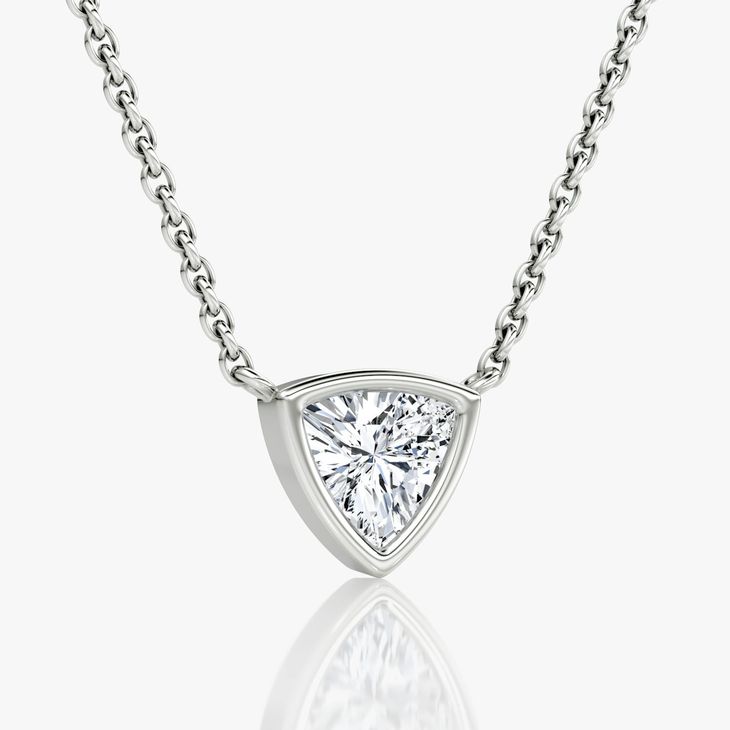 Collar Bezel Solitario | Trillón | 14k | Oro blanco | caratWeight: 0.50ct