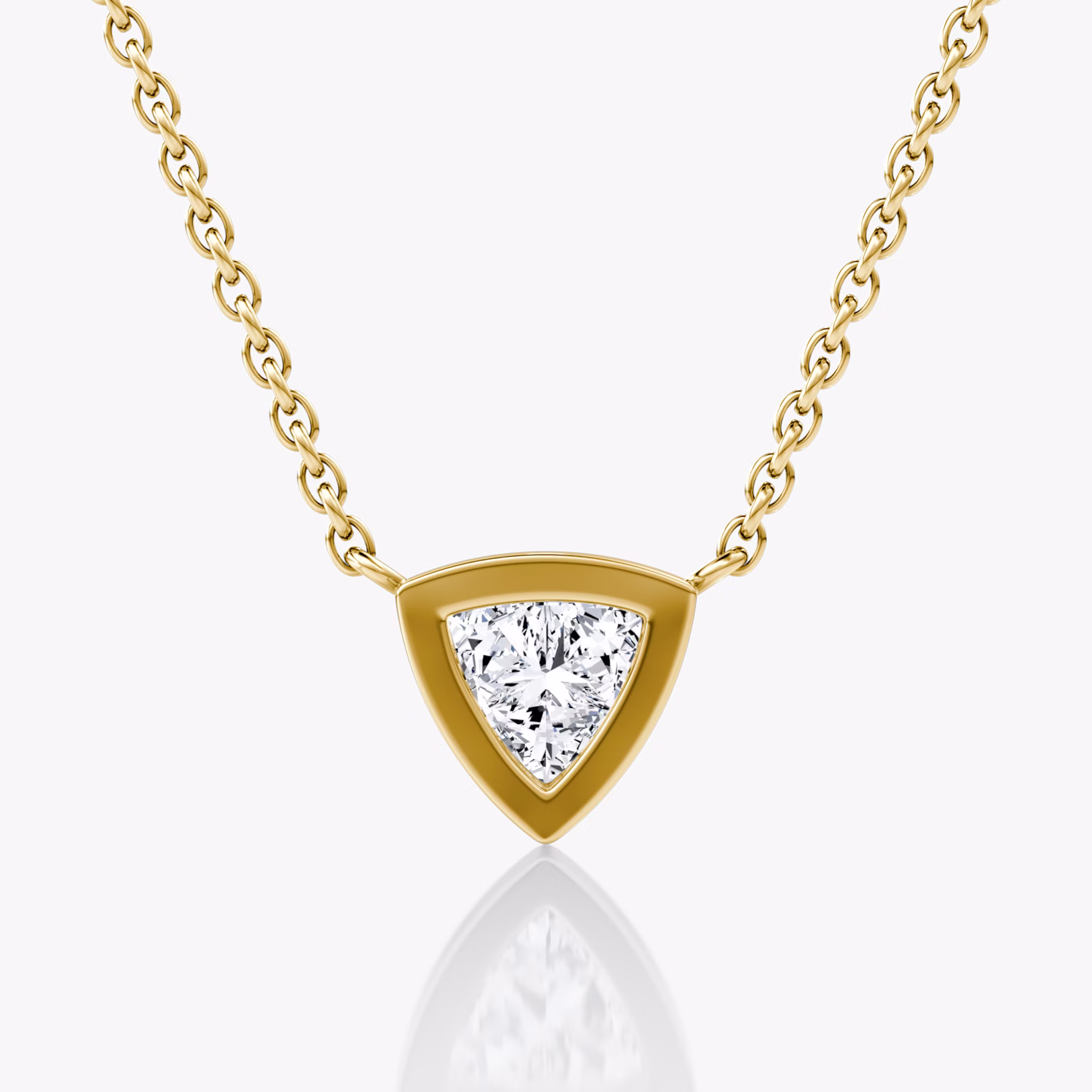 Bezel Solitaire Necklace | Trillion | 14k | Yellow Gold | caratWeight: 0.50ct