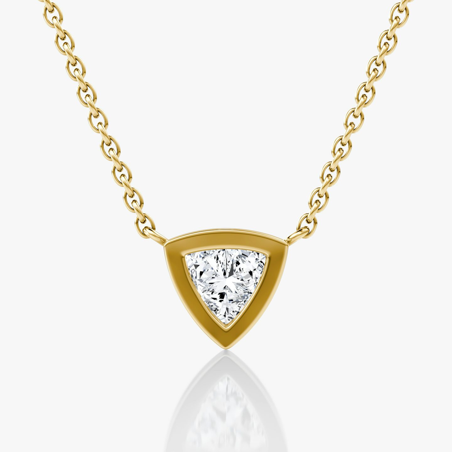 Bezel Solitaire Necklace | Trillion | 14k | Yellow Gold | caratWeight: 0.50ct