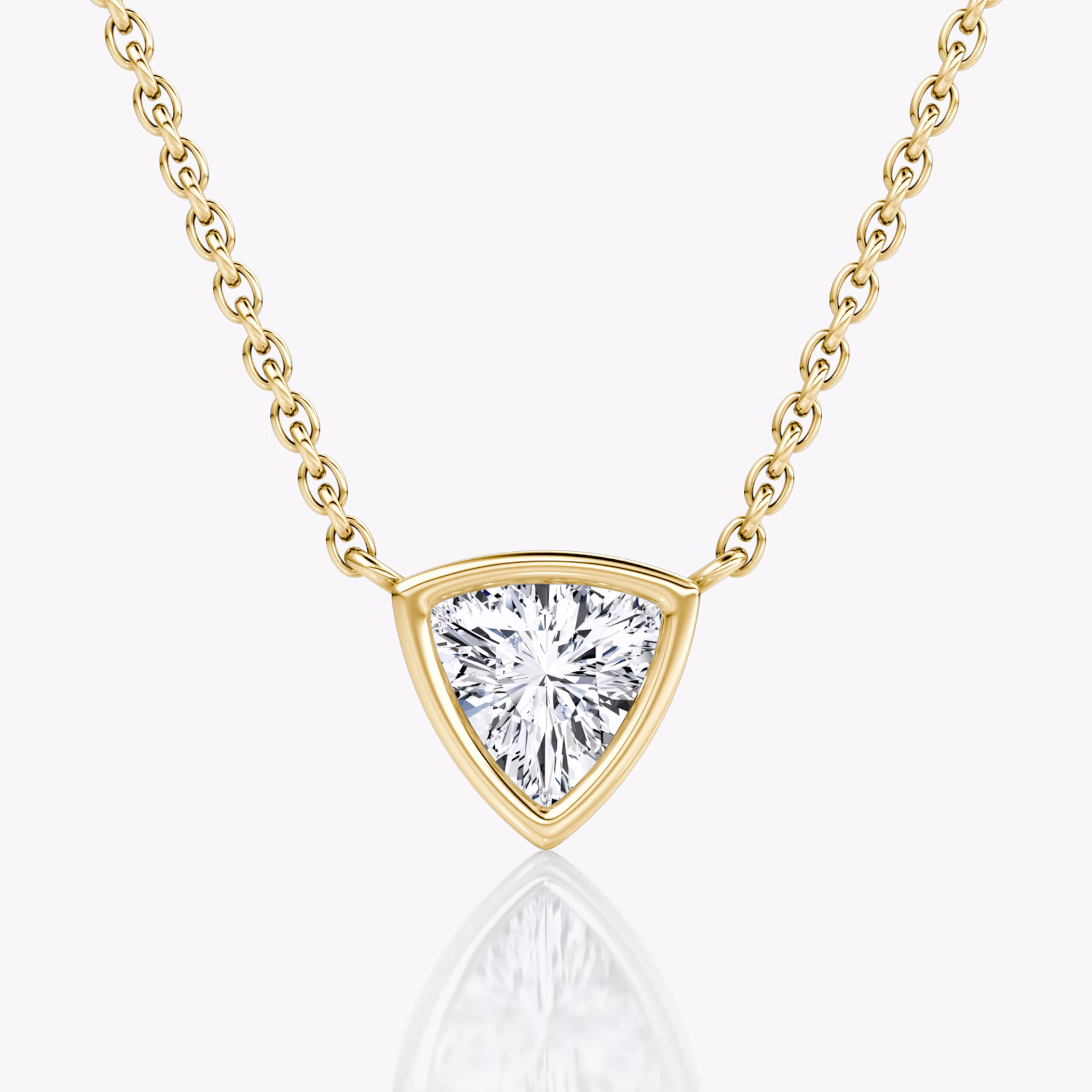 Bezel Solitaire Necklace | Trillion | 14k | Yellow Gold | caratWeight: 0.50ct
