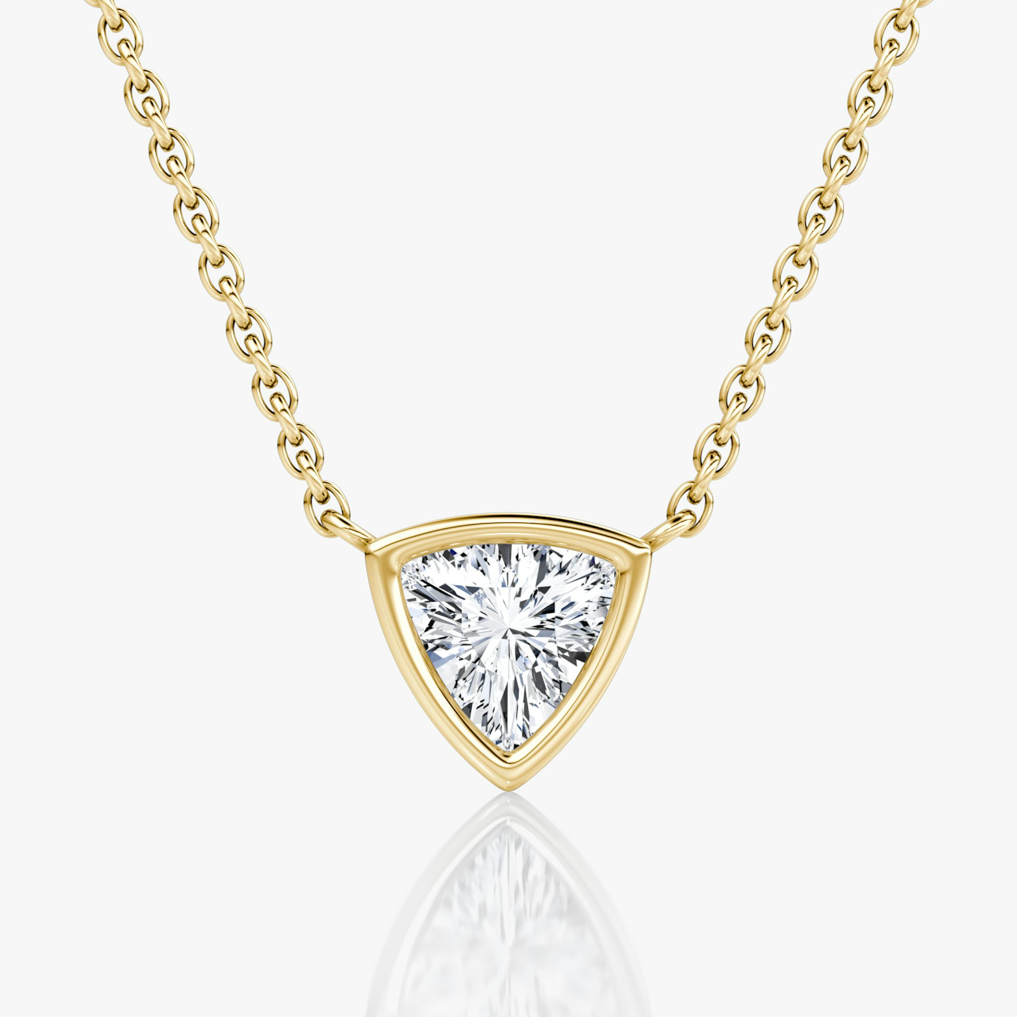 Bezel Solitaire Necklace | Trillion | 14k | Yellow Gold | caratWeight: 0.50ct