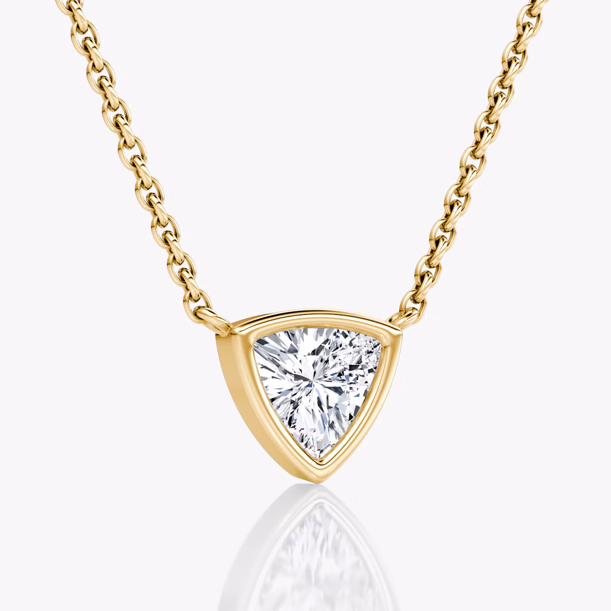 Collar Bezel Solitario | Trillón | 14k | Oro amarillo | caratWeight: 0.50ct