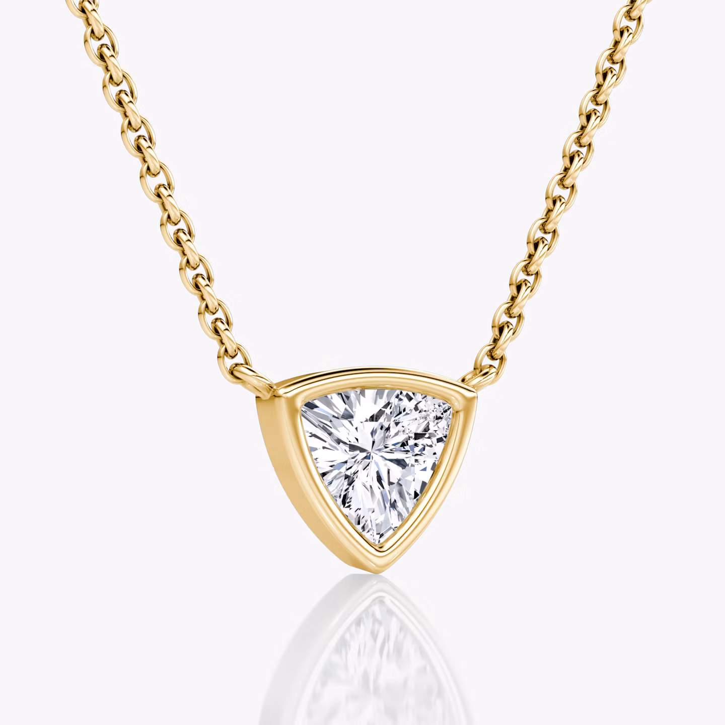 Bezel Solitaire Necklace | Trillion | 14k | Yellow Gold | caratWeight: 0.50ct