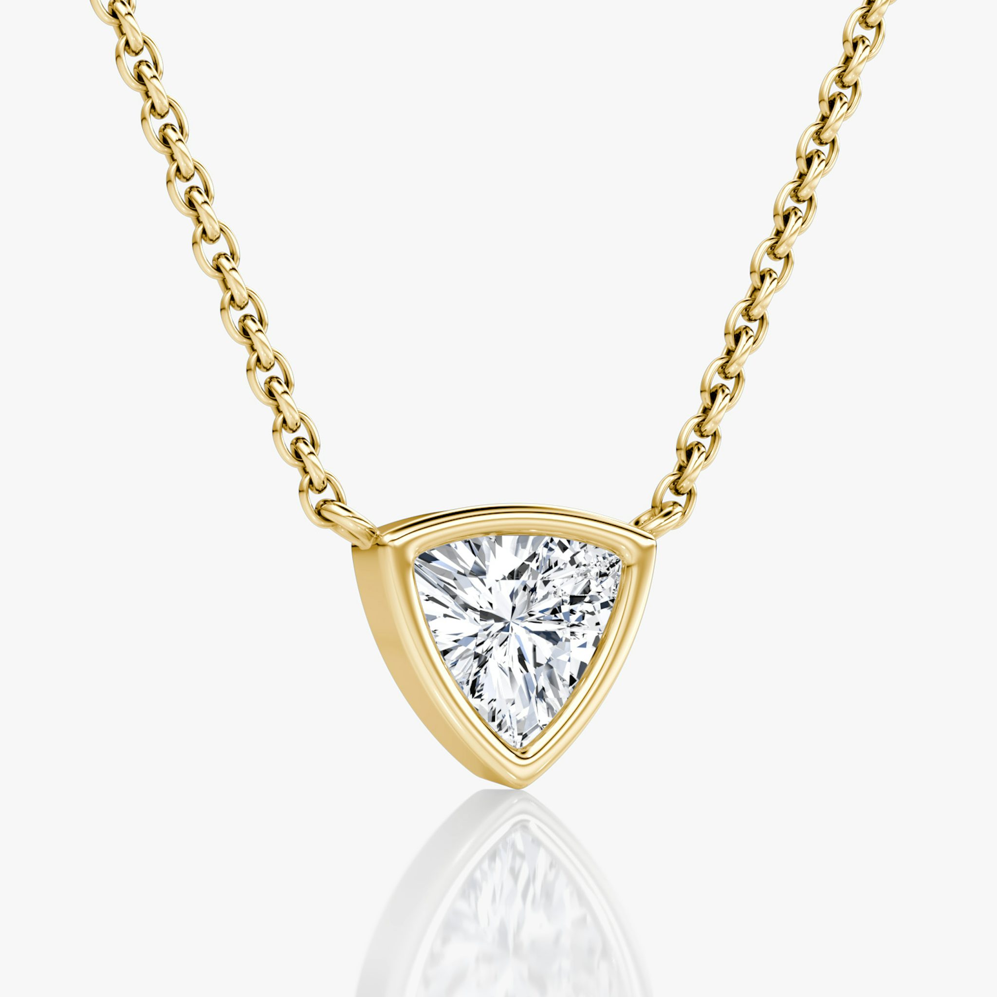 Bezel Solitaire Necklace | Trillion | 14k | Yellow Gold | caratWeight: 0.50ct