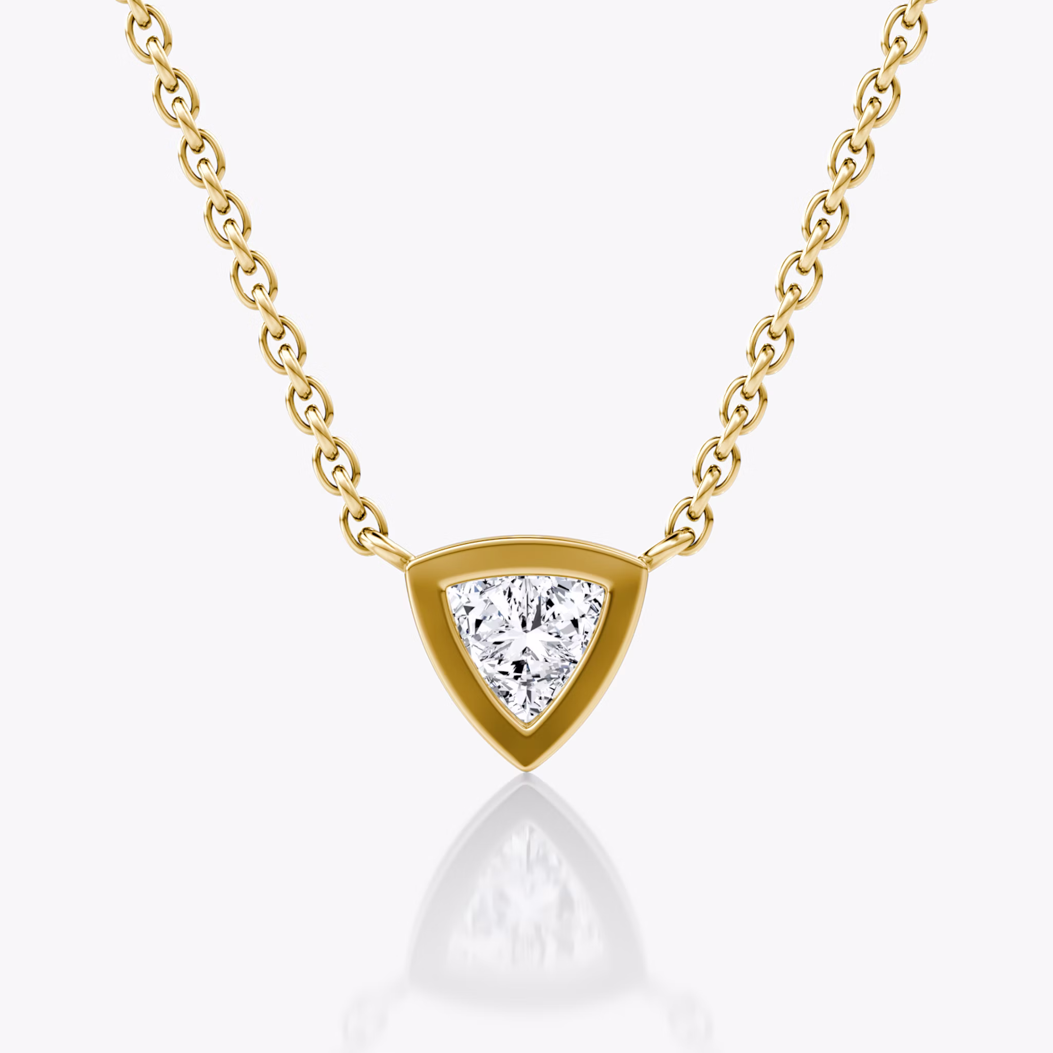 Bezel Solitaire Necklace | Trillion | 14k | Yellow Gold | caratWeight: 0.25ct