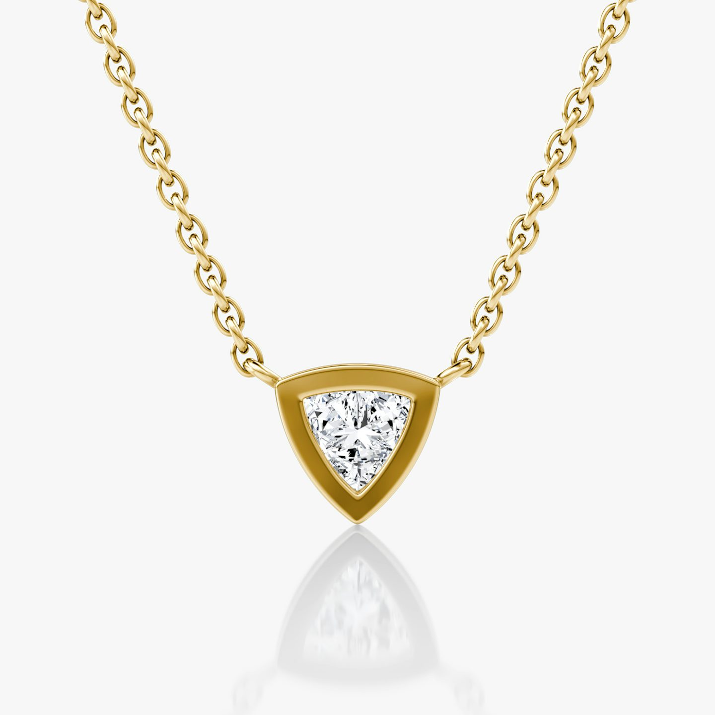 Bezel Solitaire Necklace | Trillion | 14k | Yellow Gold | caratWeight: 0.25ct