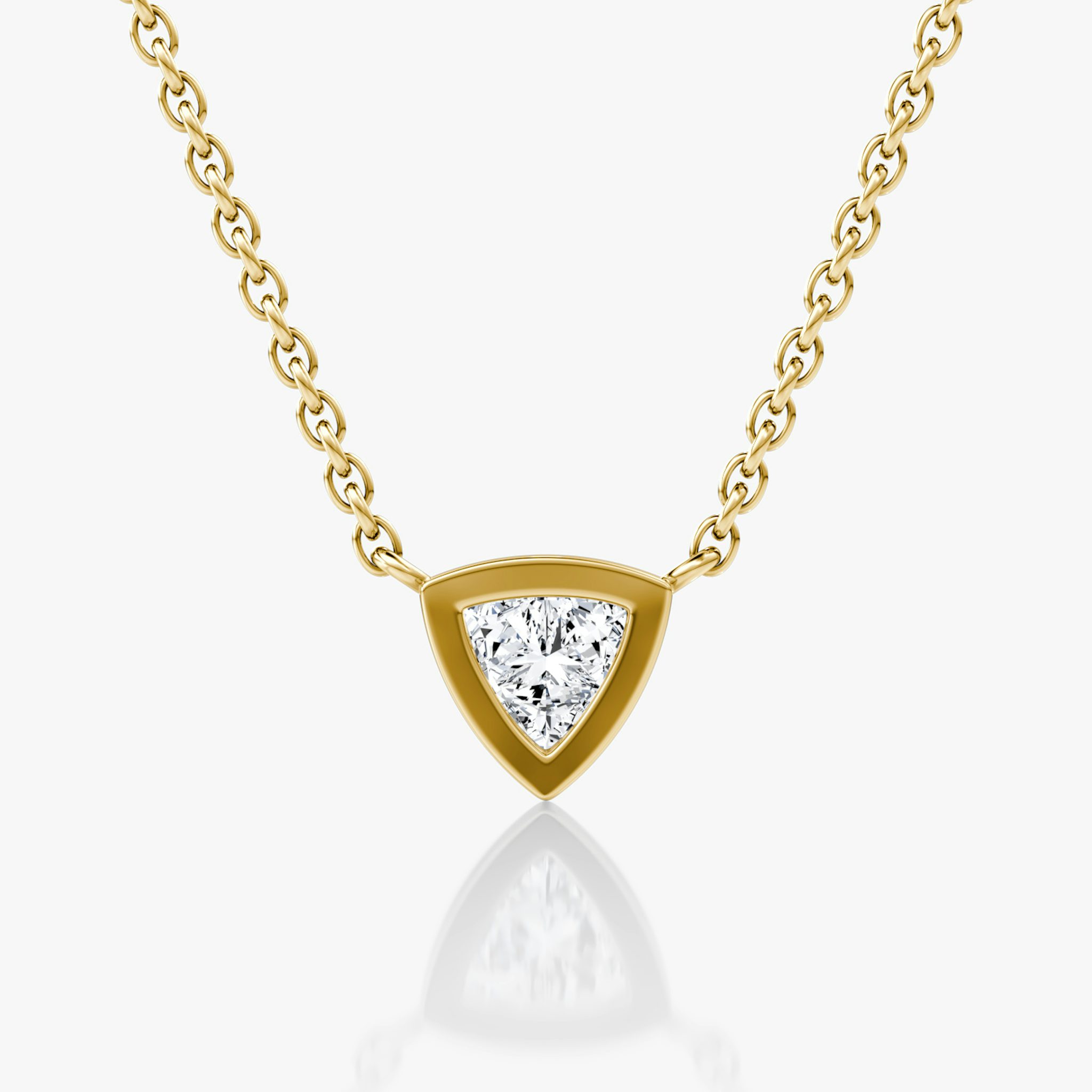 Bezel Solitaire Necklace | Trillion | 14k | Yellow Gold | caratWeight: 0.25ct