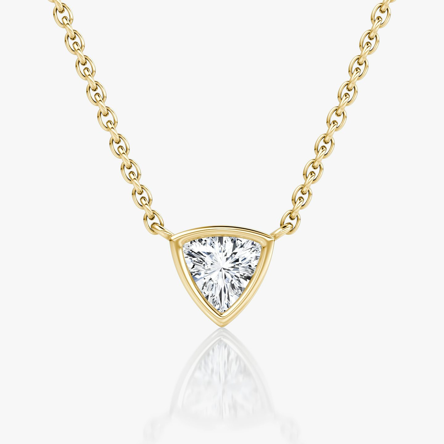 Bezel Solitaire Necklace | Trillion | 14k | Yellow Gold | caratWeight: 0.25ct