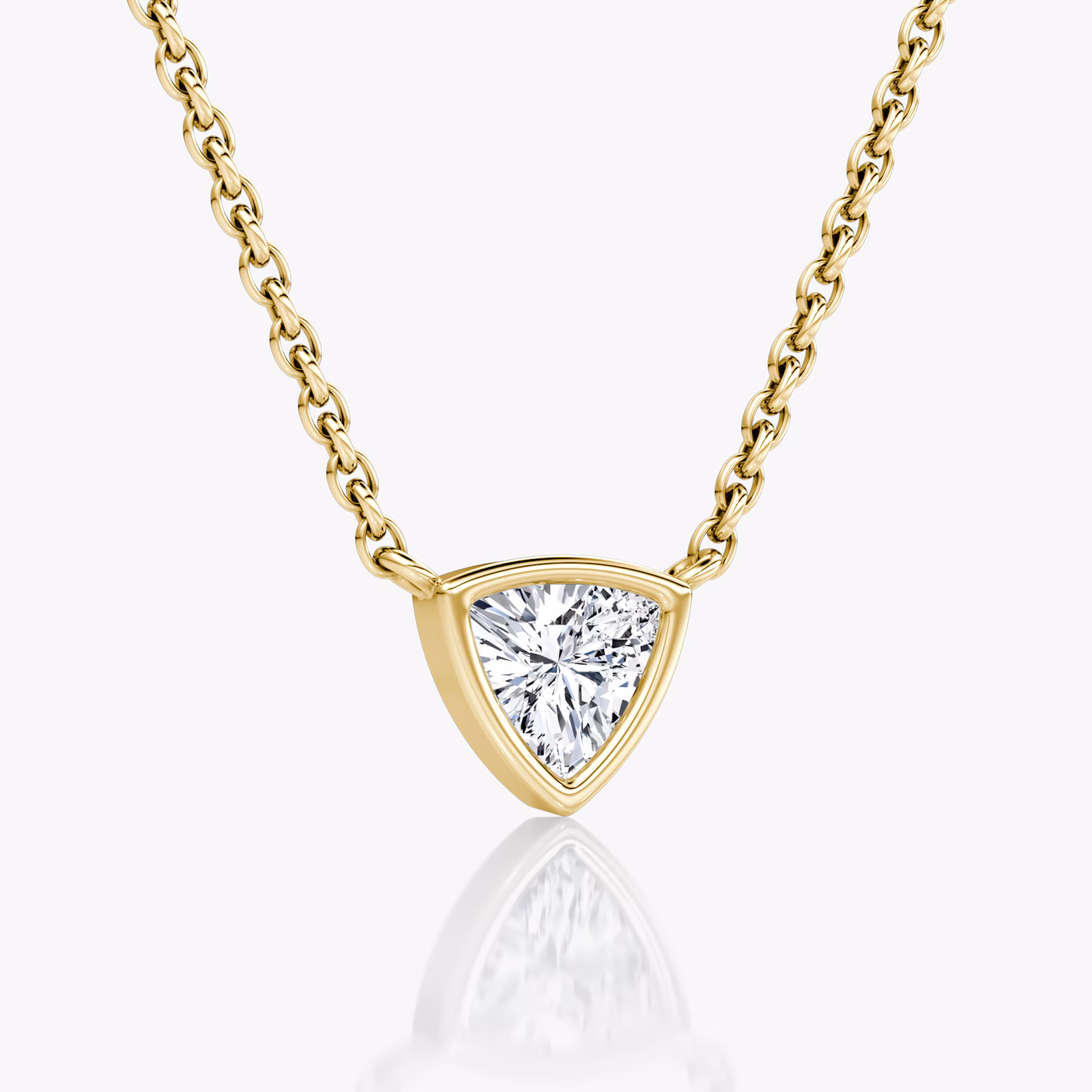 Bezel Solitaire Necklace | Trillion | 14k | Yellow Gold | caratWeight: 0.25ct