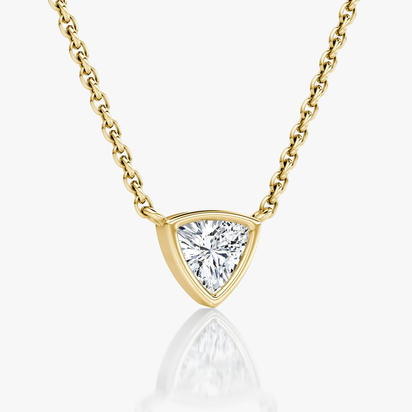 Bezel Solitaire Necklace | Trillion | 14k | Yellow Gold | caratWeight: 0.25ct