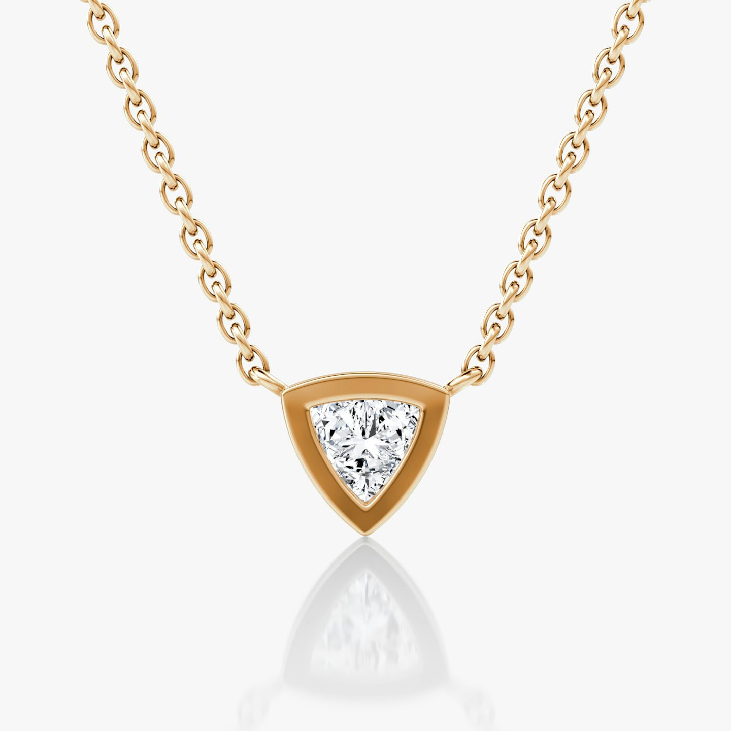 Collar Bezel Solitario | Trillón | 14k | Oro rosa | caratWeight: 0.25ct