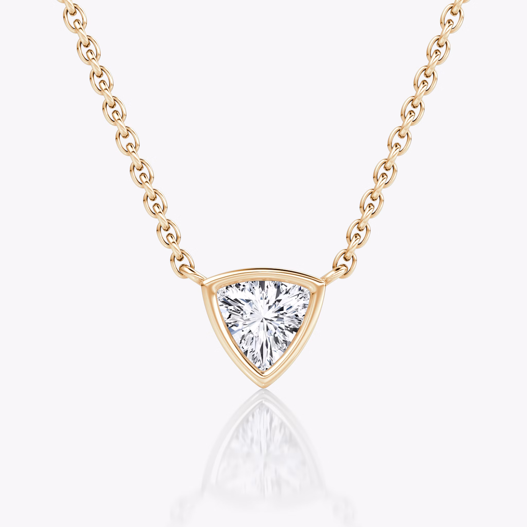Bezel Solitaire Necklace | Trillion | 14k | Rose Gold | caratWeight: 0.25ct