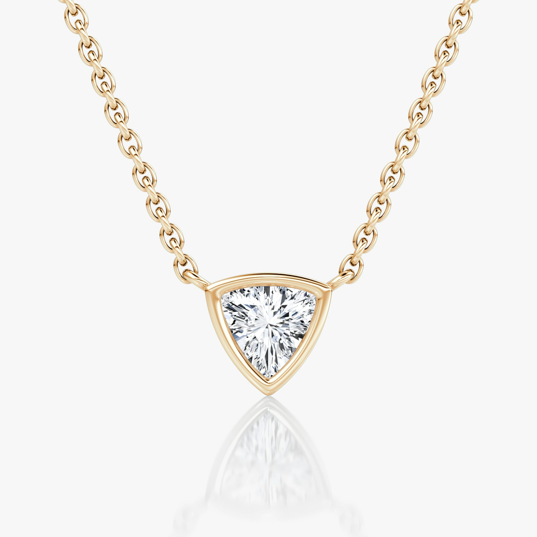 Bezel Solitaire Necklace | Trillion | 14k | Rose Gold | caratWeight: 0.25ct