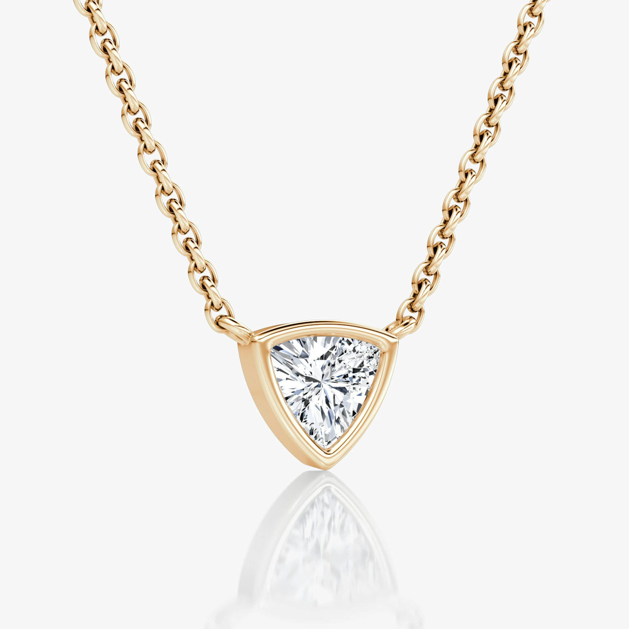 Bezel Solitaire Necklace | Trillion | 14k | Rose Gold | caratWeight: 0.25ct