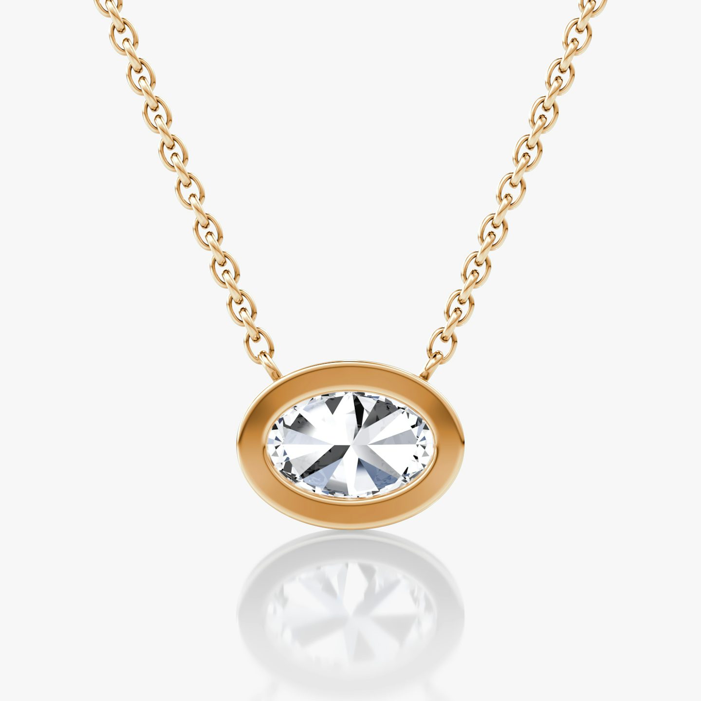 Collar Bezel Solitario | Oval | 14k | Oro rosa | caratWeight: 0.75ct