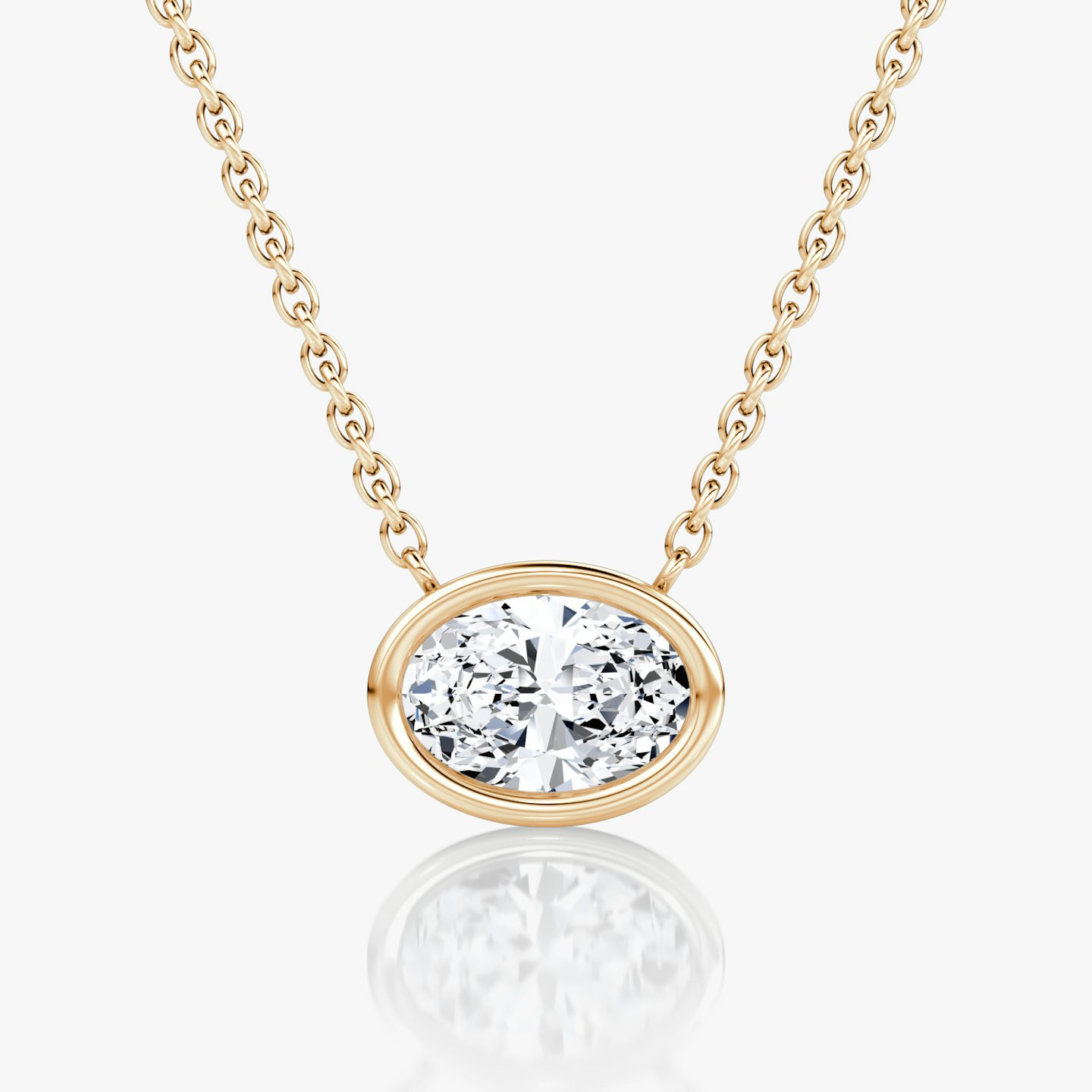 Collar Bezel Solitario | Oval | 14k | Oro rosa | caratWeight: 0.75ct