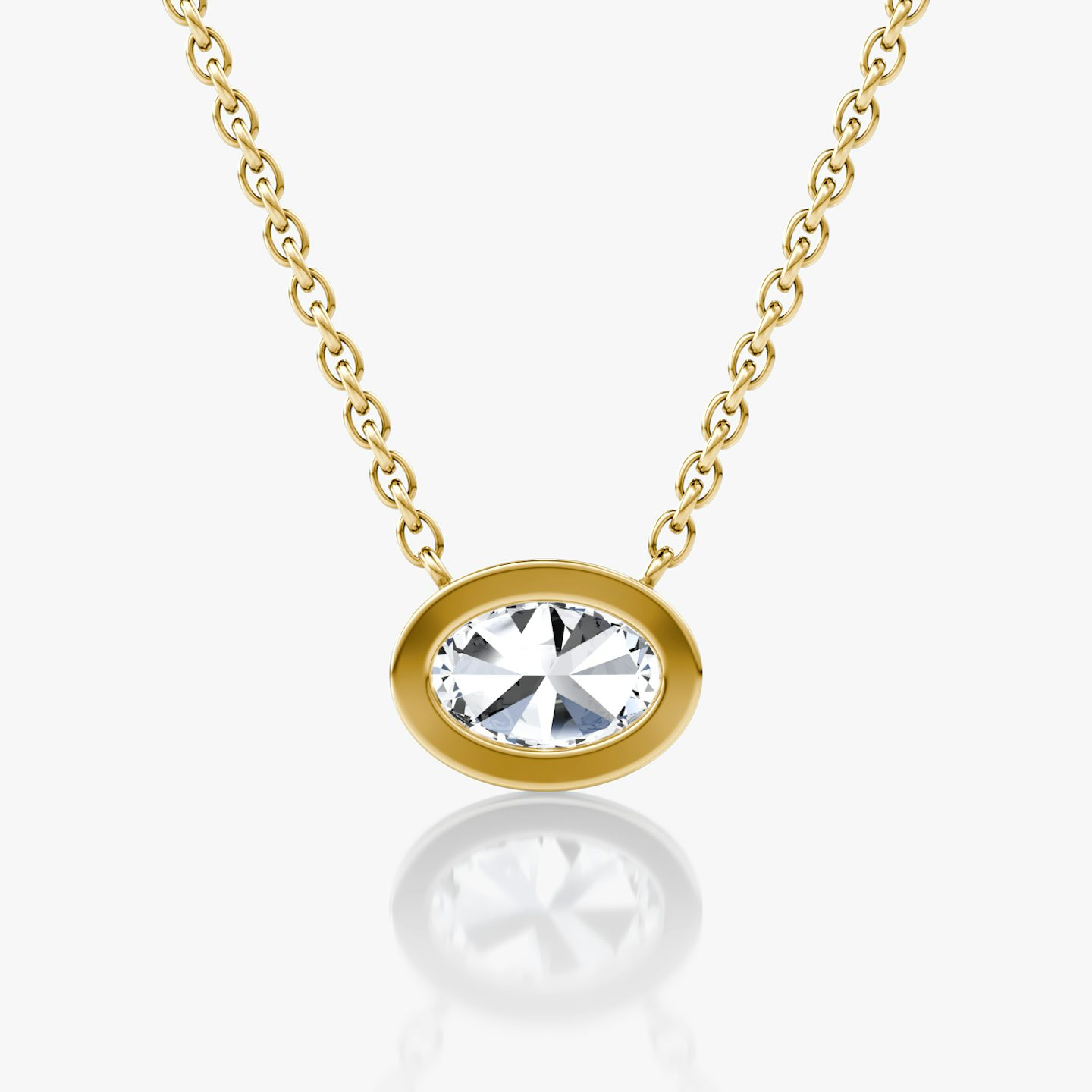 Bezel Solitär Halskette | Oval | 14k | Gelbgold | caratWeight: 0.50ct