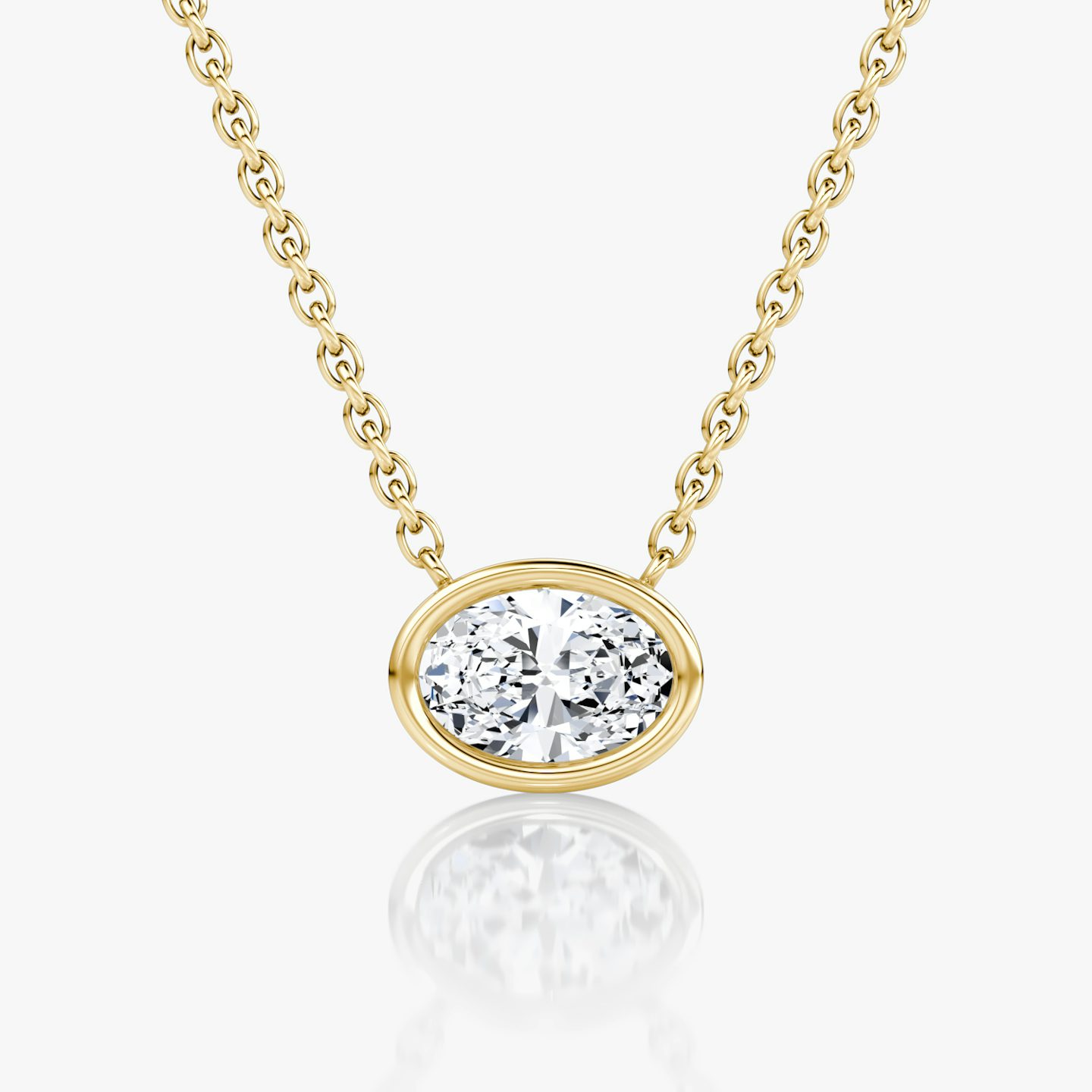 Bezel Solitär Halskette | Oval | 14k | Gelbgold | caratWeight: 0.50ct