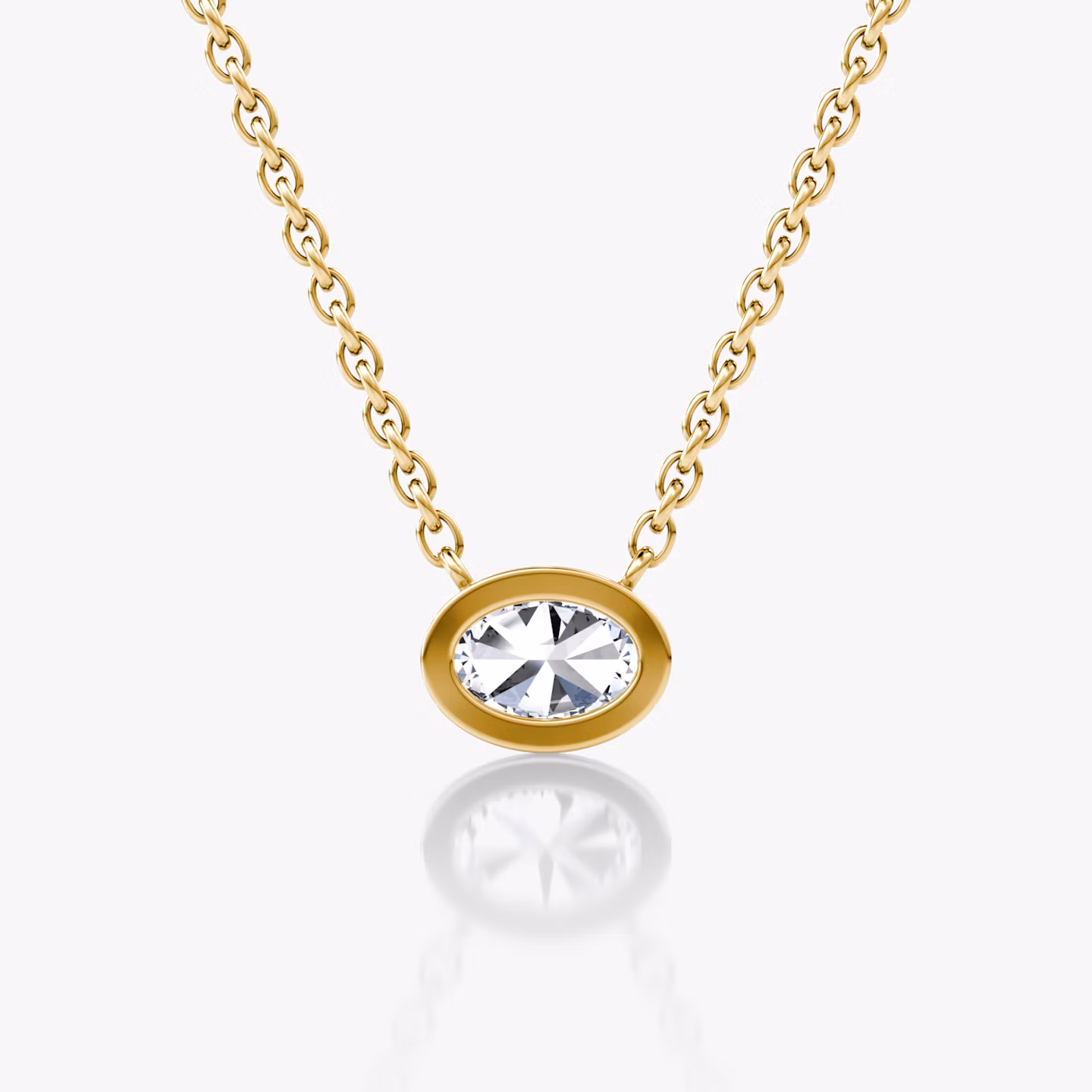 Bezel Solitaire Necklace | Oval | 14k | Yellow Gold | caratWeight: 0.25ct