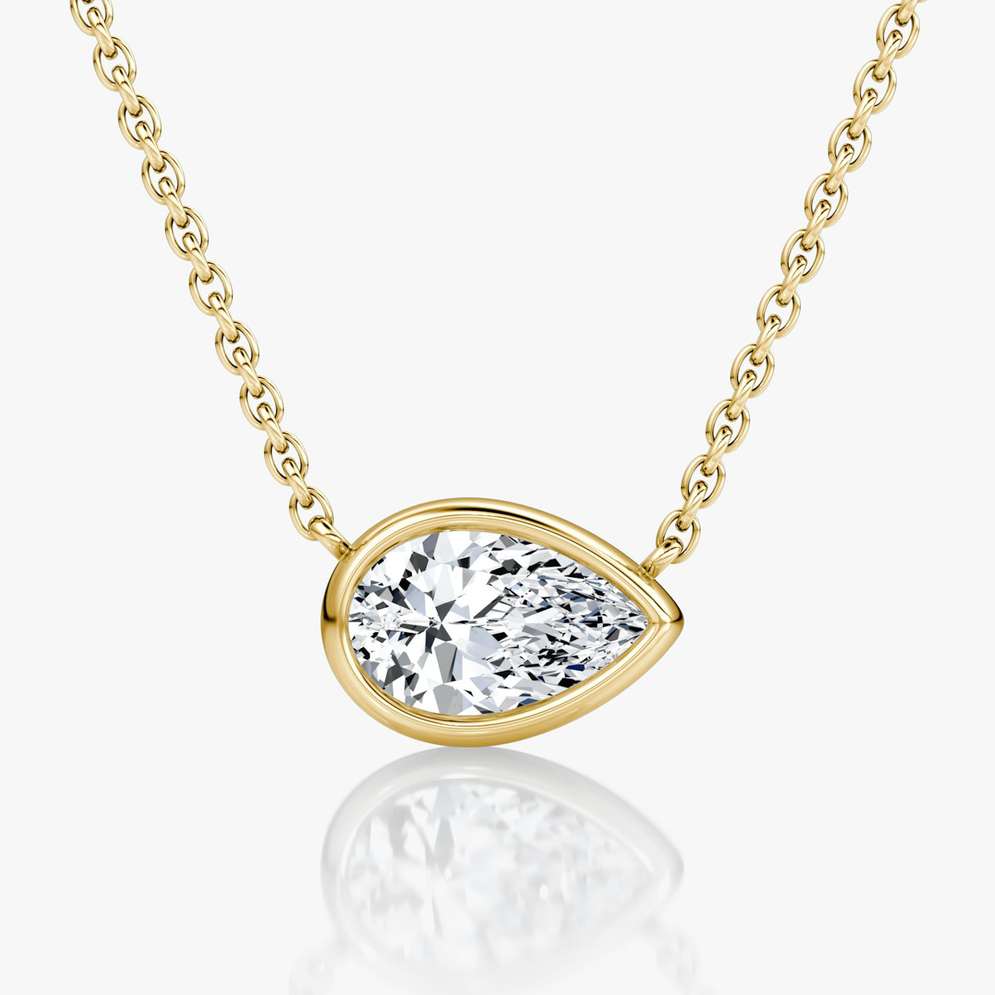 Collar Bezel Solitario | Pera | 14k | Oro amarillo | caratWeight: other