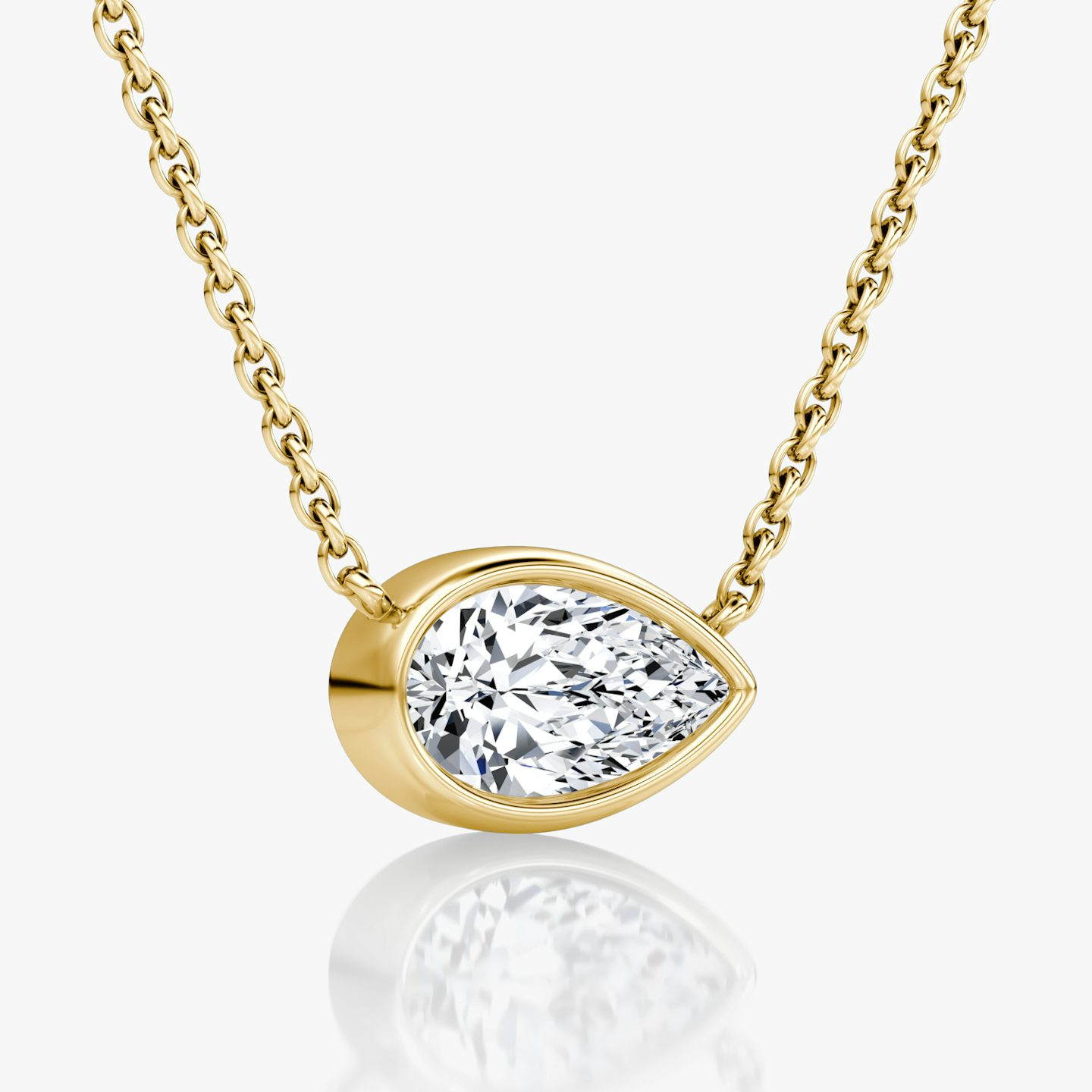 Collar Bezel Solitario | Pera | 14k | Oro amarillo | caratWeight: other