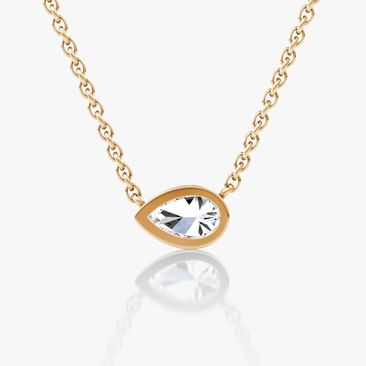 Bezel Solitaire Necklace | Pear | 14k | Rose Gold | caratWeight: 0.25ct