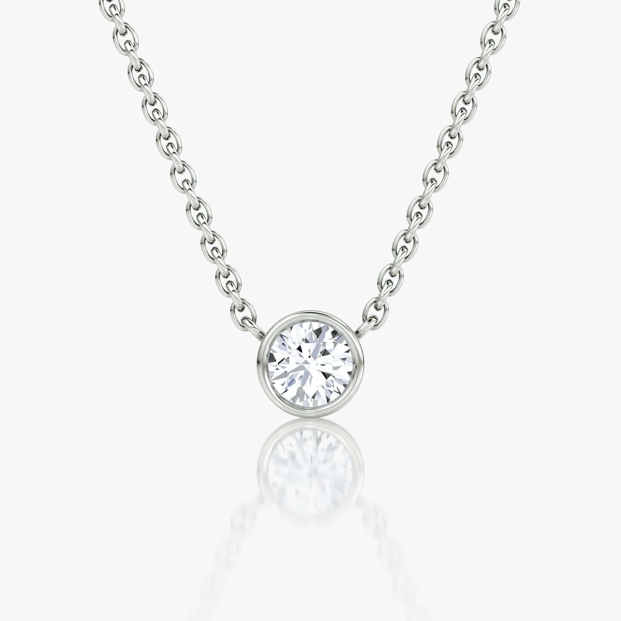 Collar Bezel Solitario | Brillante | 14k | Oro blanco | caratWeight: 0.10ct