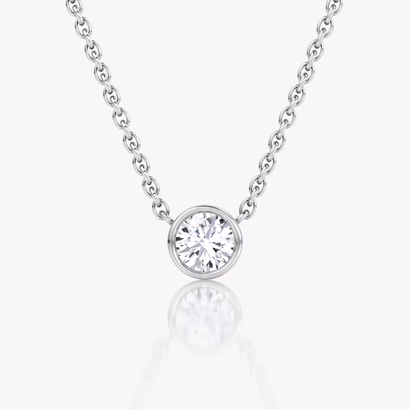 Collar Bezel Solitario | Brillante | 14k | Oro blanco | caratWeight: 0.25ct