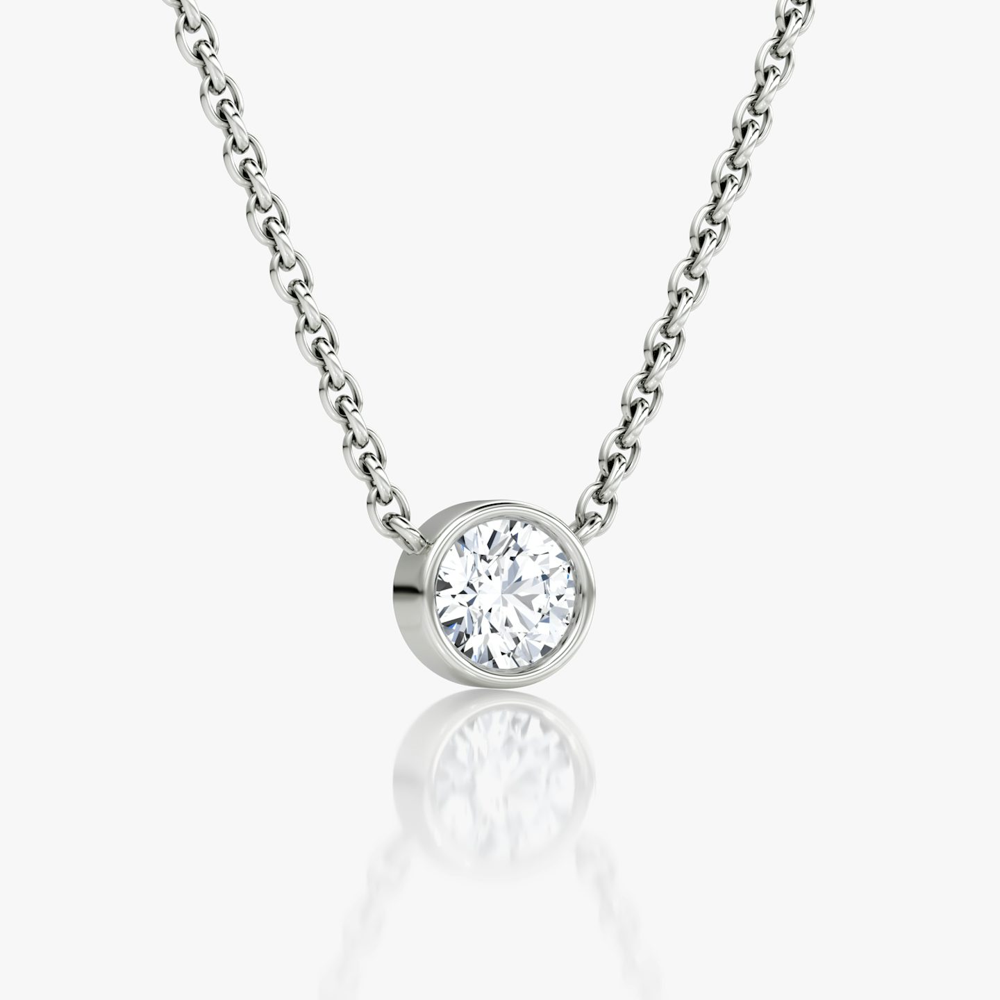 Collar Bezel Solitario | Brillante | 14k | Oro blanco | caratWeight: 0.25ct